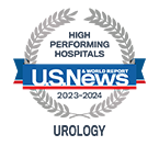 U.S. News high-performing hospital for urology badge